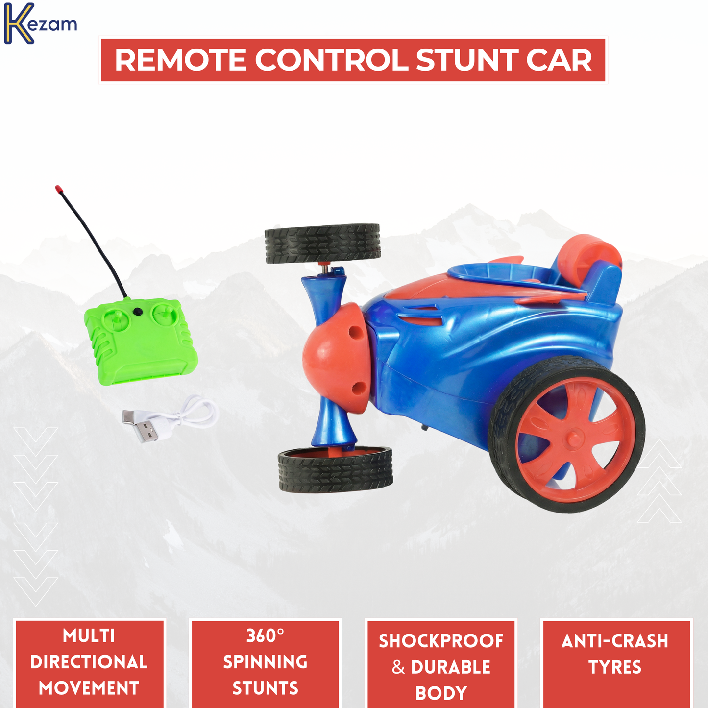 REMOTE CONTROL STUNT CAR - MULTICOLOR